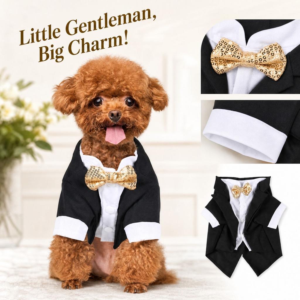 Hund Smoking Anzug Formelles Haustier Outfit für Hochzeiten, Partys und