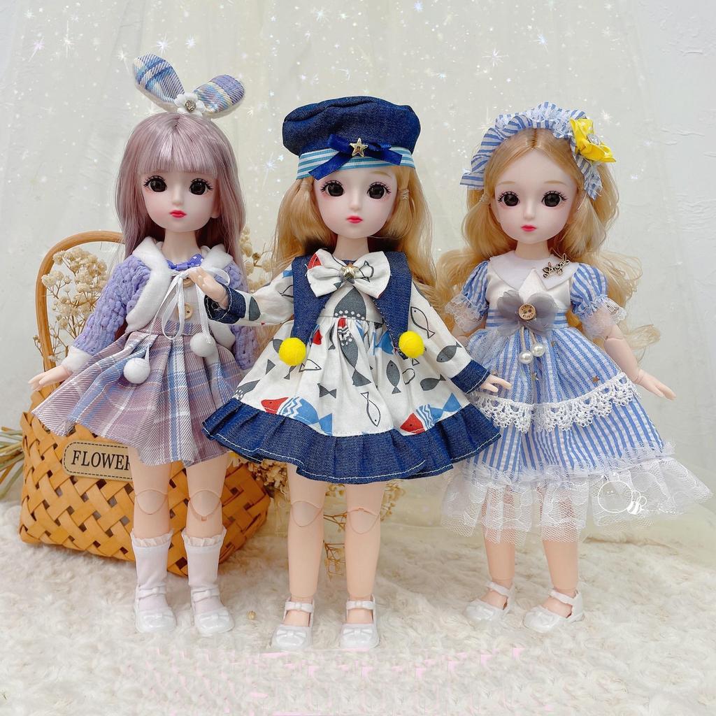Păpușă Anime 30cm 1/6 Bjd Kawaii Fete Rochie DIY Jucărie Corp Mobil cu 23 de Articulații cu Haine Fustă Pălărie Ac de Păr