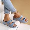 2025 Wedges Sandals Shoes for Women Fashion Belt Buckle Platform Outdoor Walking Slippers Non-slip Open Toe Ladies Shoes