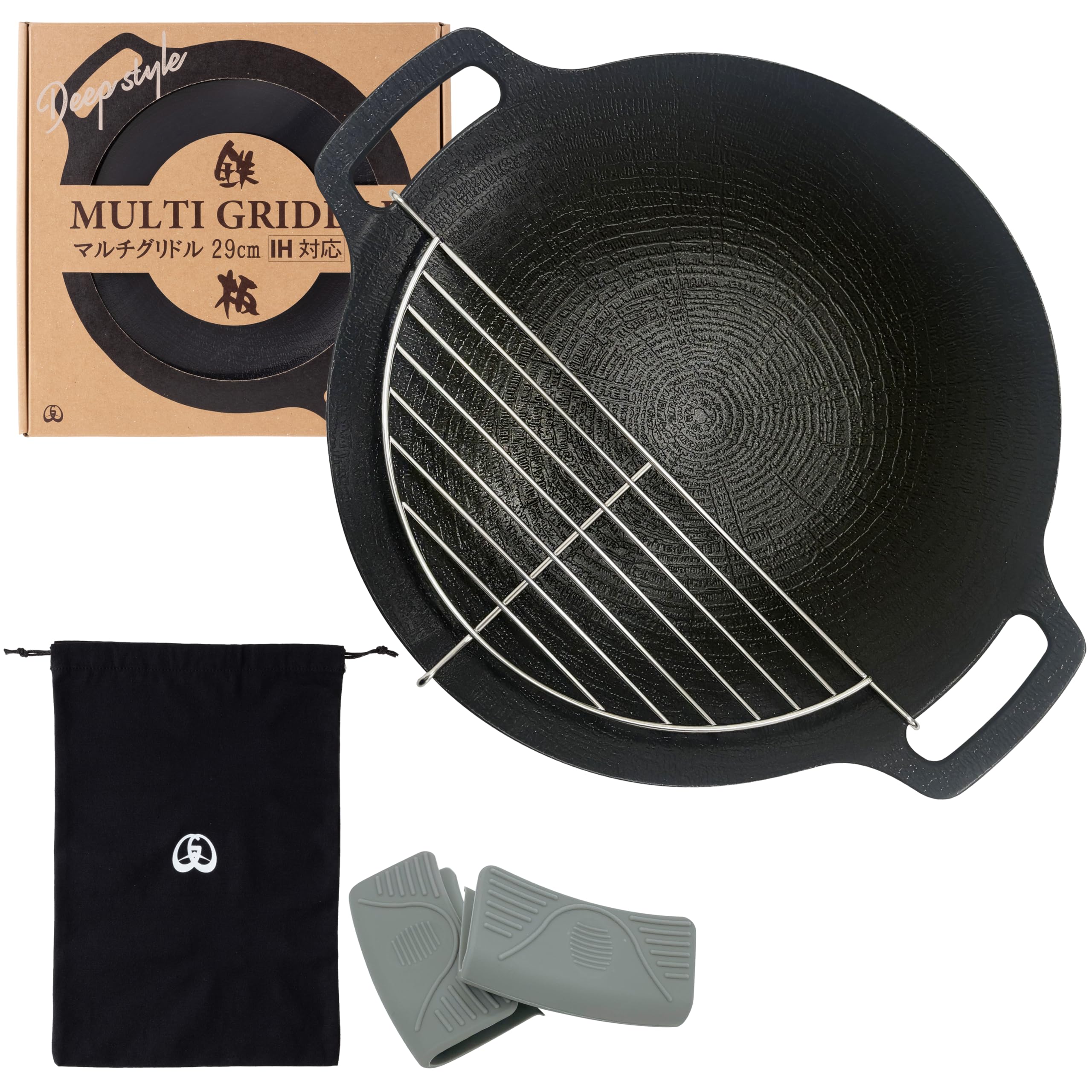 

JHQ Iron Plate 29cm Body Shaped Net Multi-Griddle + Half-Moon чорний