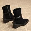 Wedges Enkellaarsjes voor Dames Designer Hakken Schoenen Wintermode Chelsea Boots Nieuw Wandelen Elegant Jurk Feest Mujer Botas