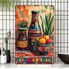 Cinco De Mayo Metal Sign Sugar Skull Wall Art Cactus Floral Decor 8X12 Inches Outdoor Indoor