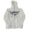 Pentagram Spiderweb Hooded Zip-Up Cardigan - Trendy, Versatile Loose Fit for Couples