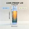 1PC Sunset Forest Light Beam Scene Print 750ml Color Plastic Sports Water Bottle Leakproof Flip Straw Lid Suitable for Sports Office Home Use