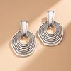 Retro Old Water Corrugated Stud Earrings Personalized Exaggerated Geometric Metal Thread Earrings Earrings