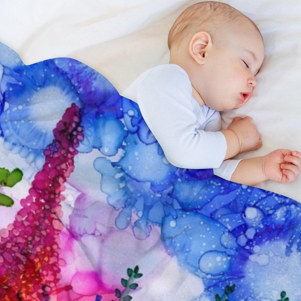 Wild Bouquet, Colourful & Vibrant Bunch of Flowers Throw Blanket Giant Sofa Cute Plaid Bed Covers Christmas Gifts Blankets