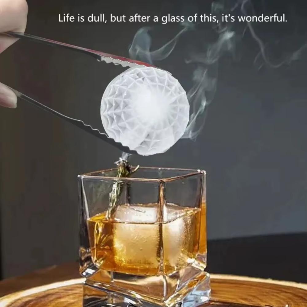 Silicone Ice Cube Mold Tray with Lid - Prism Ball Ice Cube Mold Suitable for Whisky Cocktails, Juice, Etc. Ice Cube Mold Cocktai