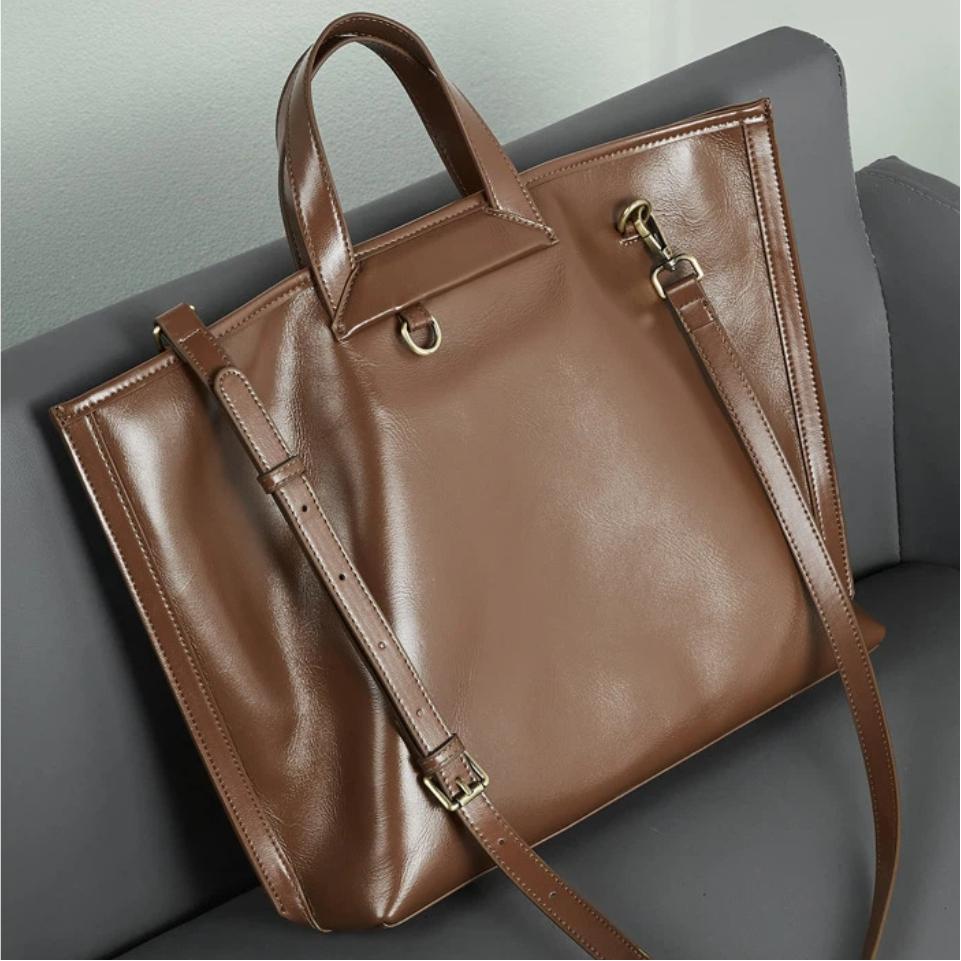 Large Tote Bag for Women Genuine Leather Handbag Commuter Shoulder Crossbody Bag Ladies Messenger Bags