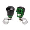 Skull Steering Wheel Knob Car Power Handle Spinner Knob Universal for Trucks Tractors Boats Black Hair Green Face