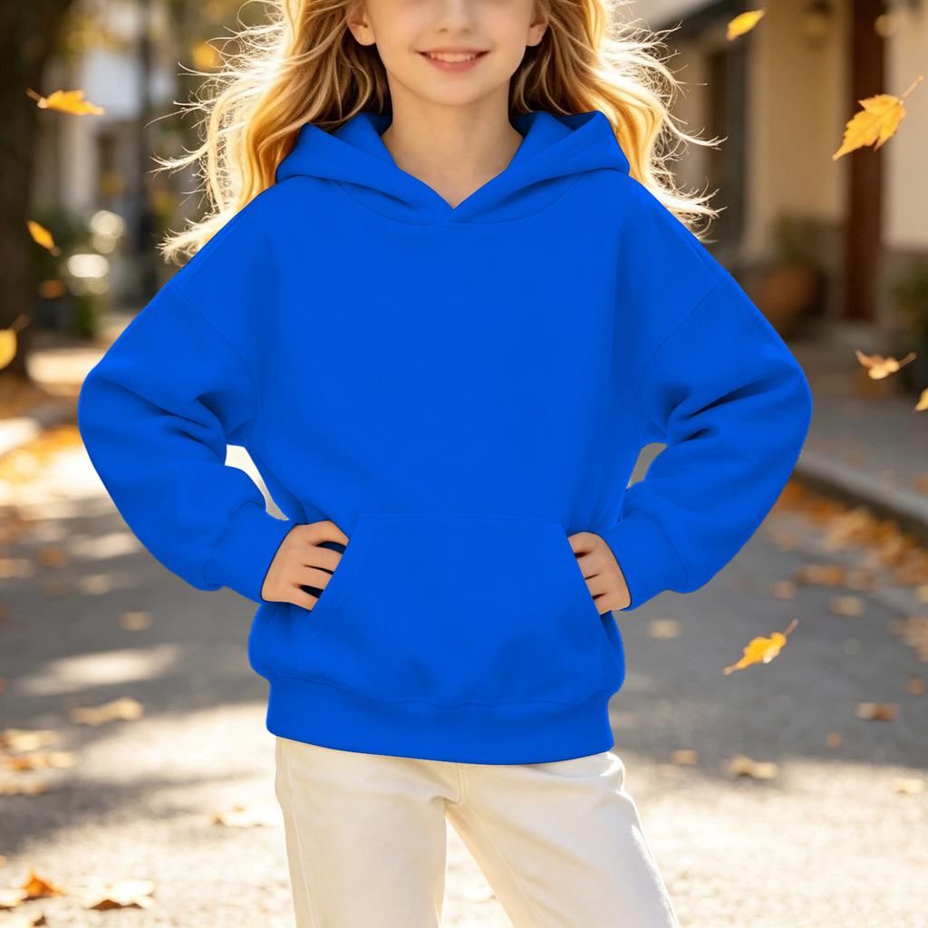 Unisex Kids Long Sleeve Hoodie for Boys and Girls Color Casual Comfortable Pullover