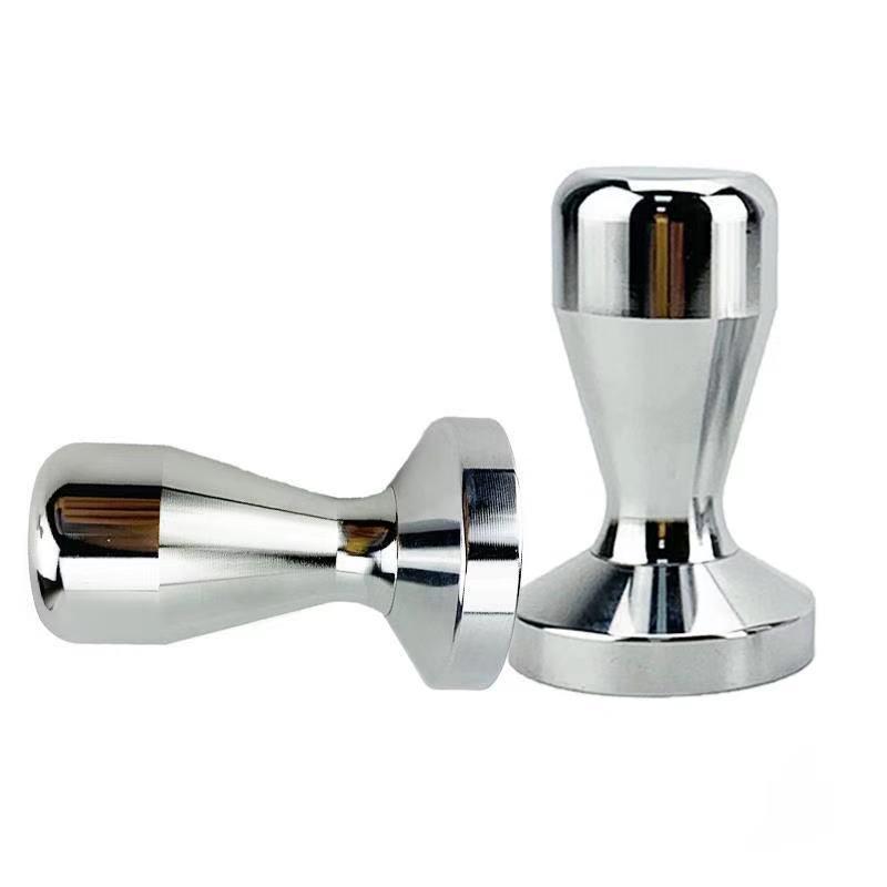 Stainless Steel Coffee Tamper with Wooden Handle & Threaded Powder Distributor
