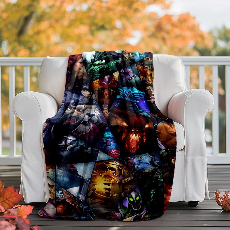 Dota 2 Flannel Blanket Soft Warm All-Season Throw, Design for Camping, Car Travel, Hiking Sofa, Bed, Office Perfect Gift for Parties