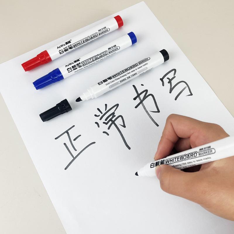 Erasable Refillable Whiteboard Marker, Thick Tip, Large Capacity for Office & Teachers, Red/Black