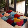 Valentine's Day Heart Pattern Mat, Soft  Memory Foam Rug, Non-Slip Floor Mat for Living Room, Bathroom, Holiday Gift Home Decor