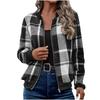 New Autumn Winter Women's Plaid Print Jacket, Long Sleeve Zipped Casual Coat, Loose Fit Outwear for Daily Streetwear