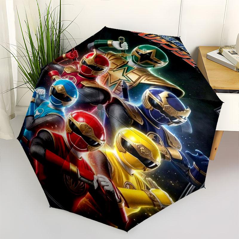 Superhero Power Rangers Umbrella Manual Open Close Umbrella Anti-UV Sun Rain Dual Use Umbrella