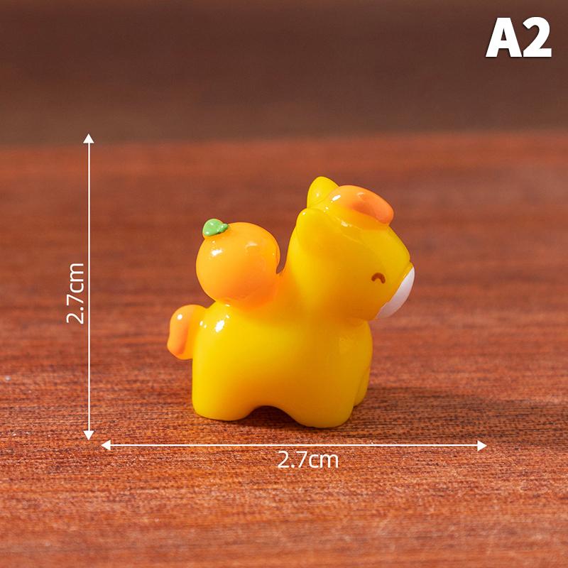 2026 New Year Zodiac Mascot Figurines Miniature Cartoon Lucky Horse Micro Landscape Ornaments Home Desk Decorations Gift