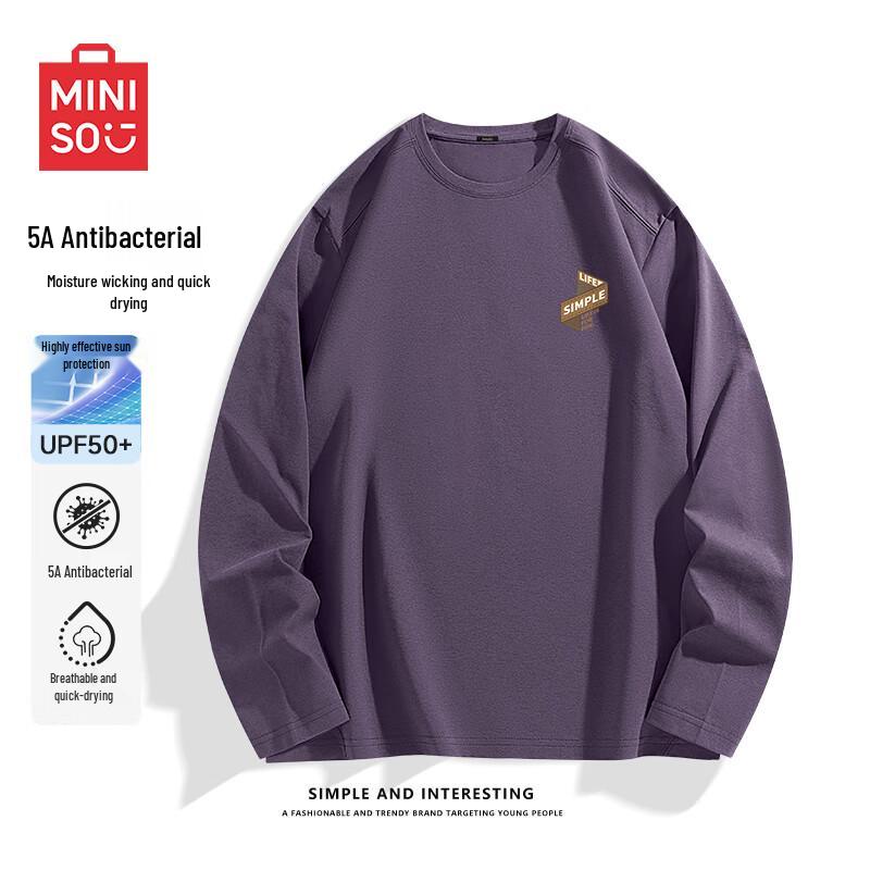 MINISO Men s Quick-Dry UPF50+ Anti-Bacterial Long-Sleeve T-Shirt L
