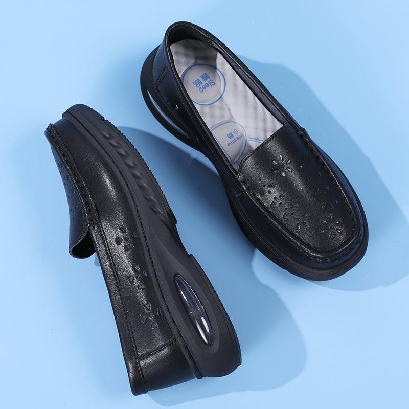 Scarpe da infermiera donna estate pelle suola spessa suola morbida traspiranti lavoro scarpe mediche in stock
