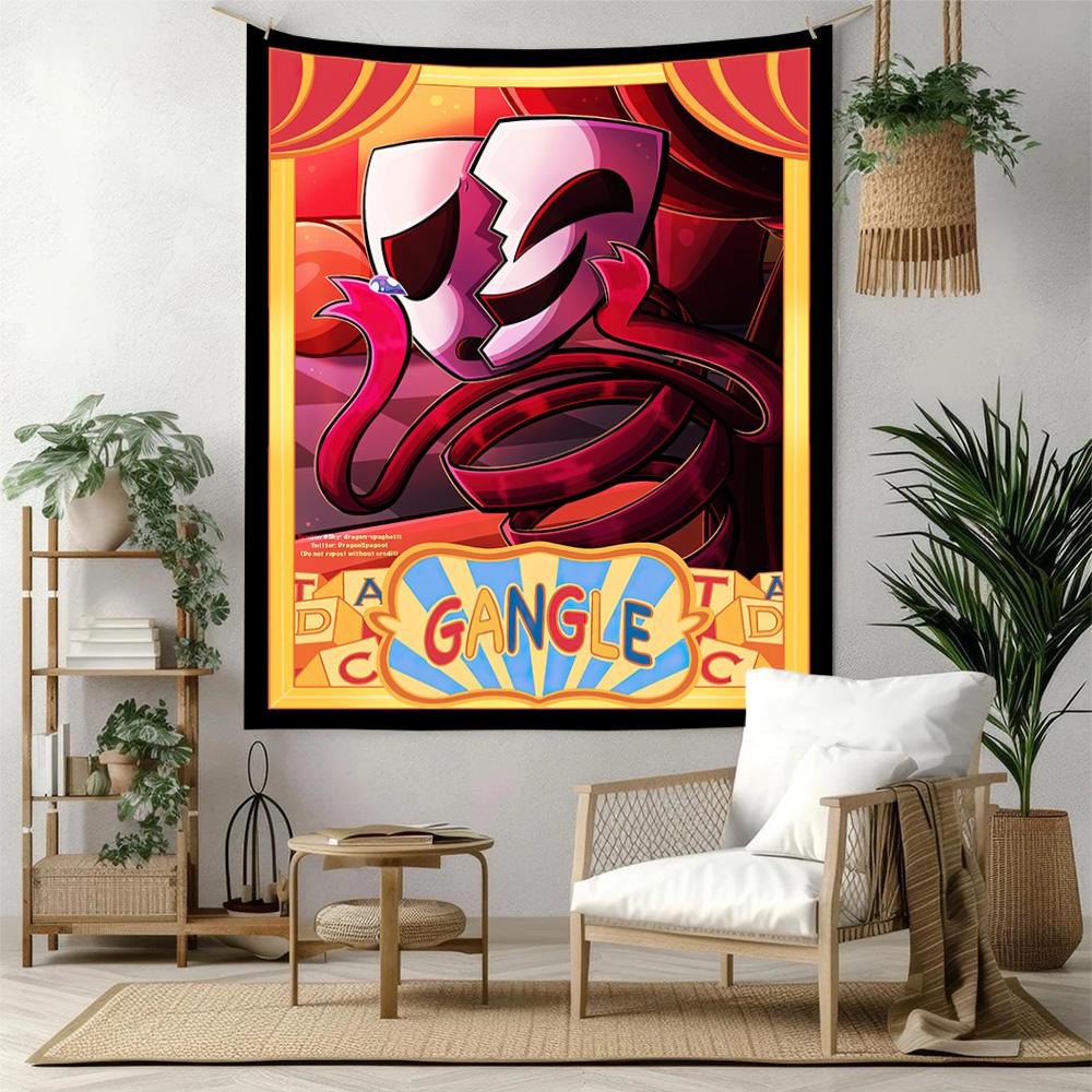Digital Circus Wall Decor Tapestry Art For Pet Memorial Birthdaywedding Party Backdrop Family Gift