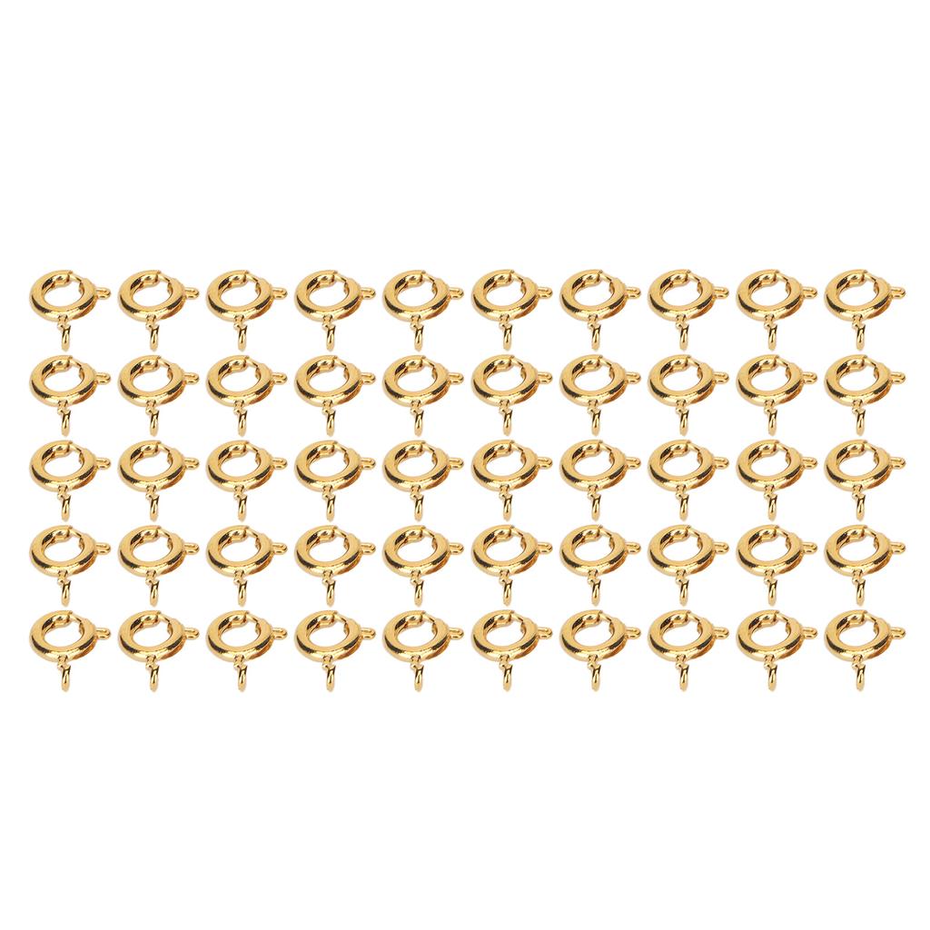 50 Pcs Spring Ring Clasps 6mm Diameter 1.5mm Hole Decorative Copper Round Clasps for Jewellery Gold