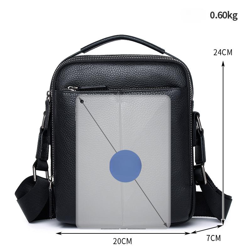 Men's High-end Genuine Leather Vertical Casual Business Crossbody Small Shoulder Bag Large-capacity Men's Single-shoulder Bag