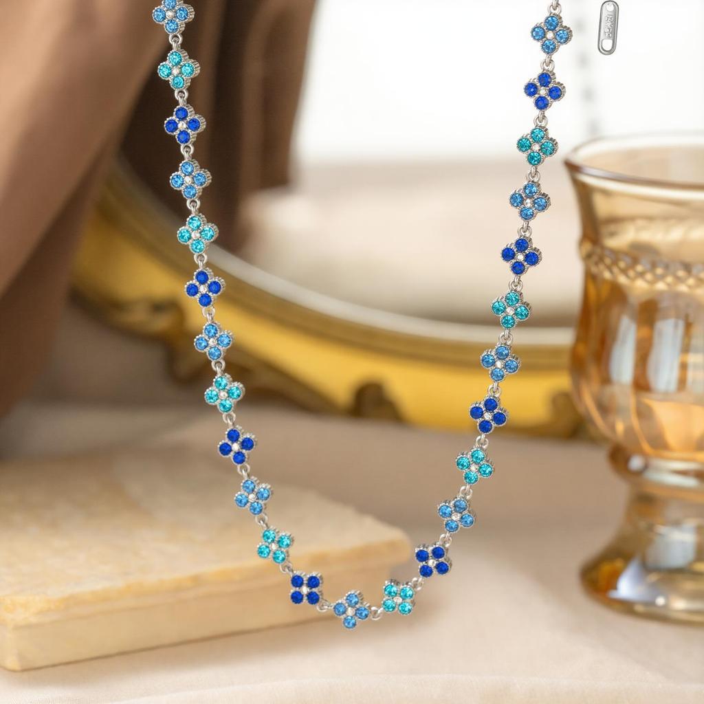 Clover Diamond Luxury Women's Colorful Stainless Steel Necklace