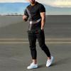 Ensembles d'été pour hommes Survêtement T-shirt Pantalon Costumes 2 Pièces Mode Pantalons Décontractés Vêtements Surdimensionnés pour Homme Tenues de Jogging Sportives