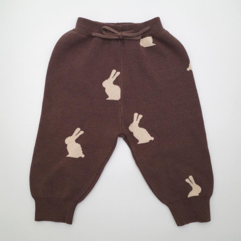 KS Kids Forest Style Sweater Set - Autumn/Winter Cartoon Rabbit Jacquard Pullover 110 cm