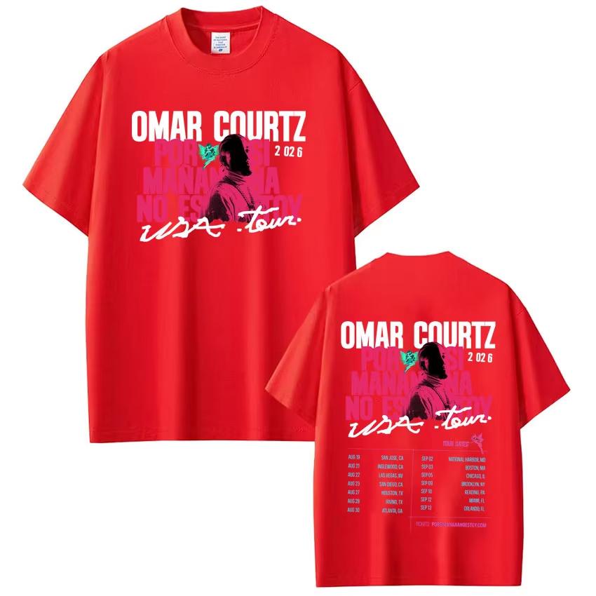 Hot Sale Omar Courtz Por Si Manana No Estoy Tour 2026 Merch T Shirts Men Women Clothing Hip Hop Fashion T Shirt Breathable Streetwear Casual Tees