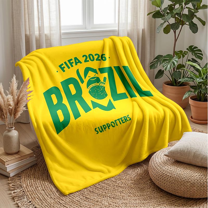 Brazil national football team Theme blanket Soft Flannel Blanket Plush Throw Blanket Cozy Sofa Bed Blanket for Home Decor