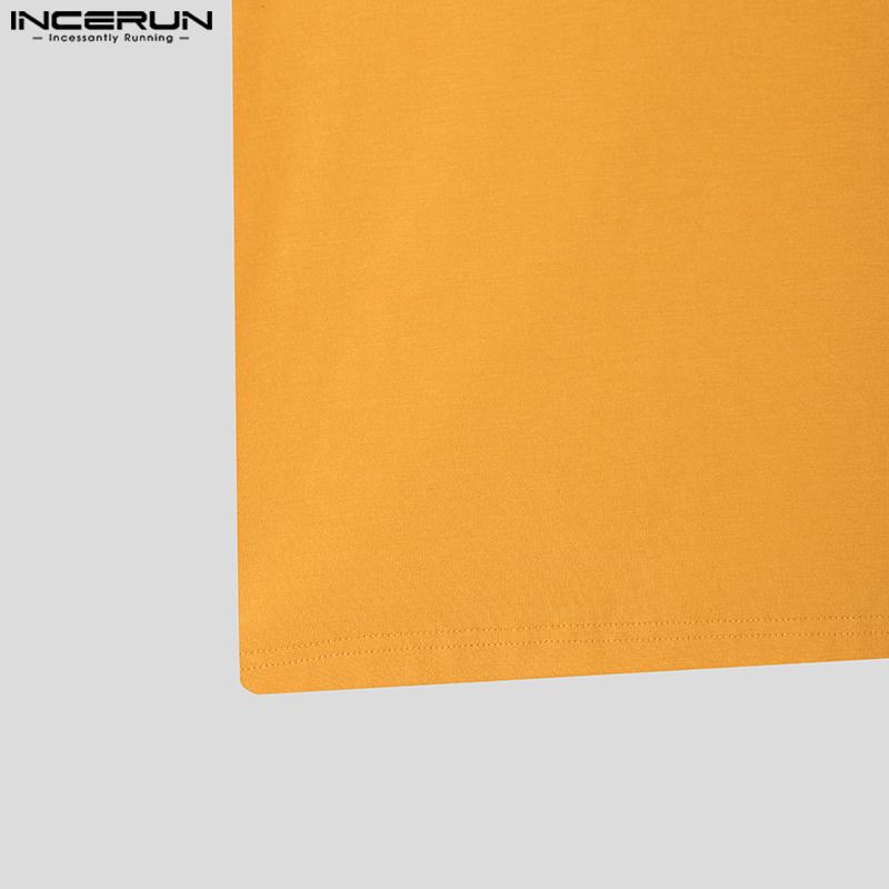 INCERUN Topuri Casual Bărbați Fără Mâneci cu Șireturi, Strâmte, Maiouri