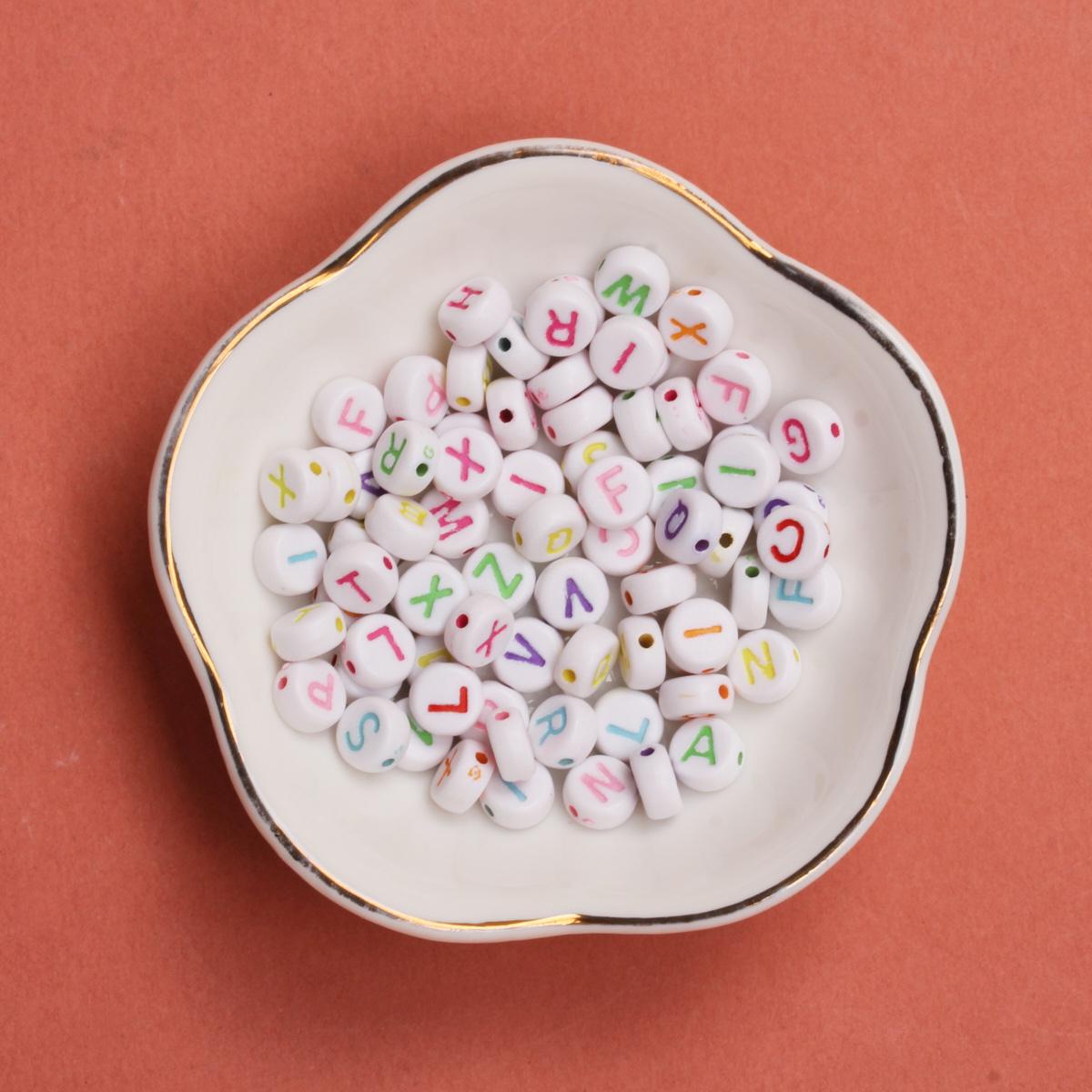 

AZ для ювелирных изделий, браслетов, бусин с буквами, аксессуары ручной работы, модные 50 шт., изготовление материалов White Multicolor