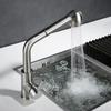 304 Stainless Steel Pull-out Kitchen Faucet Hot and Cold Mixed Water Washbasin Faucet Nickel Rotary Kitchen Sink Tap