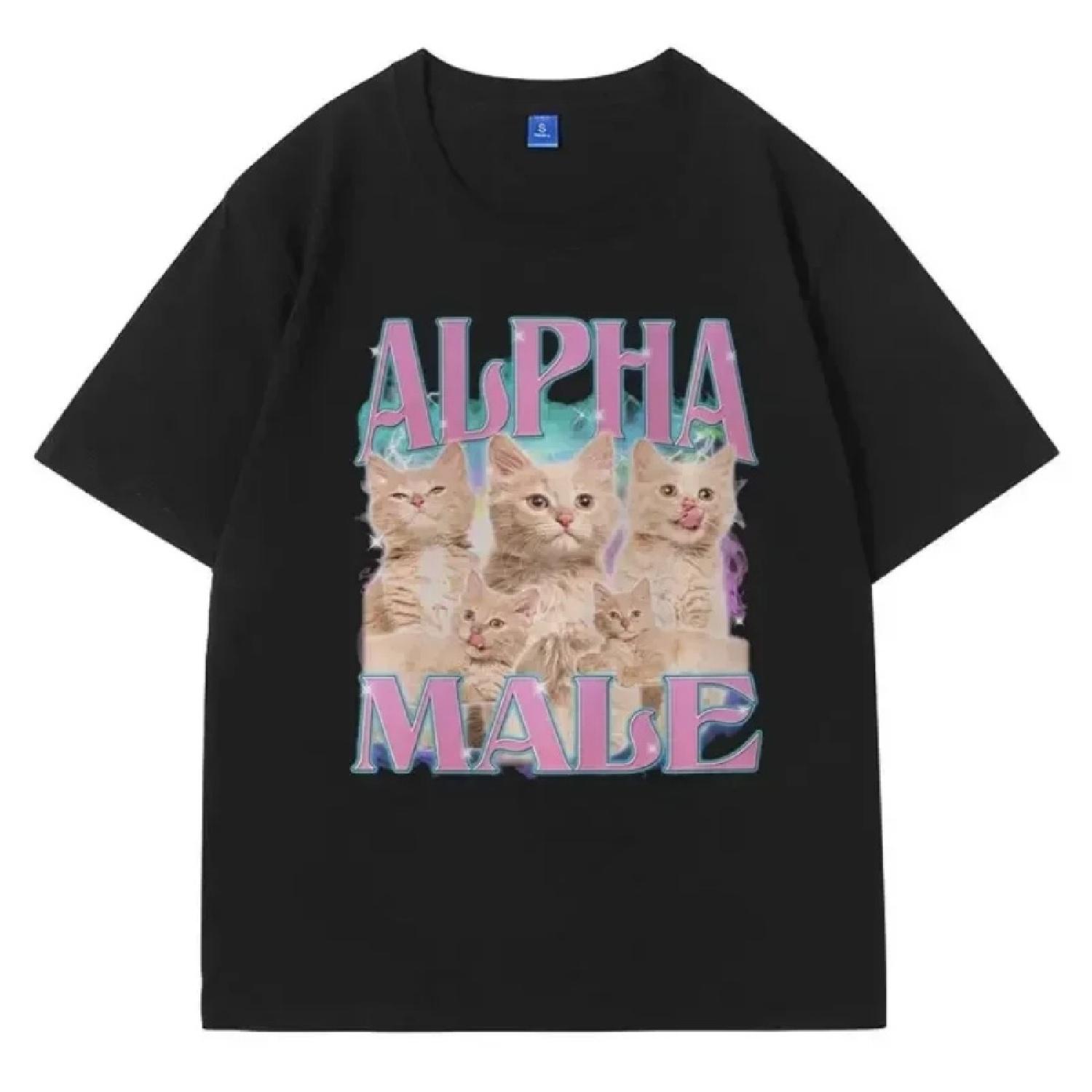 

Alpha Male T-Shirt Guy Best Friend Gift Tshirts Summer Fashion Funny Meme Graphic T Shirt Short Sleeve Cute Cartoon Style Top XXXXXL чорний