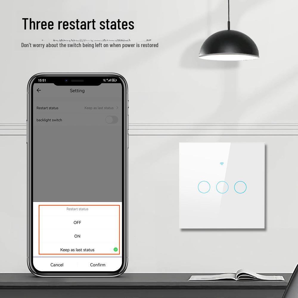 Tuya WiFi Smart Switch Panel - Touch- & Sprachsteuerung (US/Europäischer Standard)