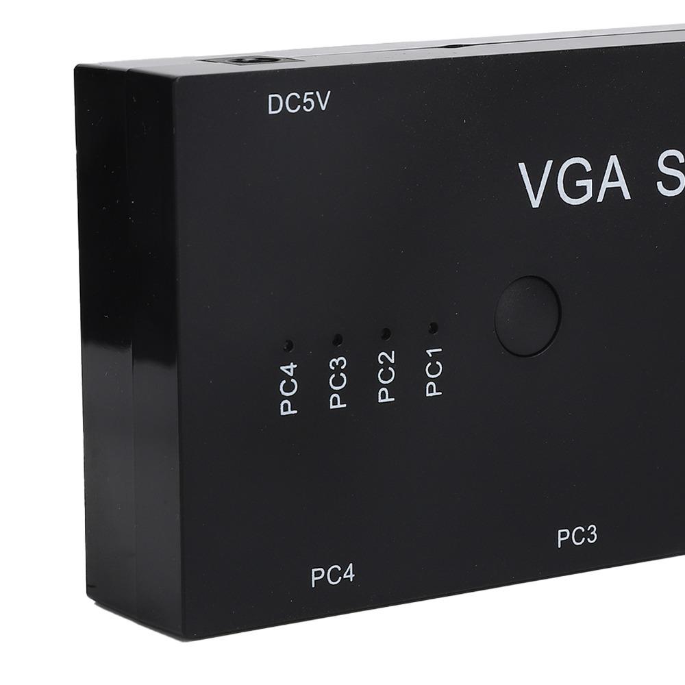 4 in 1 Out VGA Switcher Plug and Play Video Converter for VGA/XVGA/SVGA/UXGA External VGA
