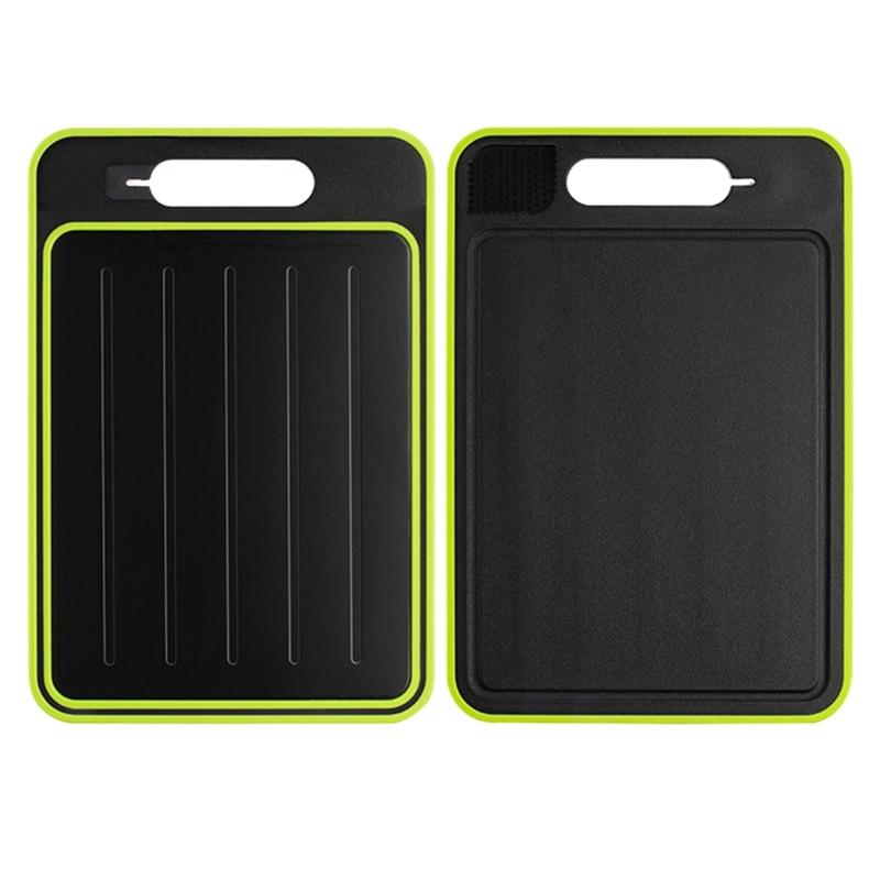 Meat Food Thawing Tray Double Sided Cutting Board with Grater Sharpener Defrosting Tray Food Preparation Utilitys