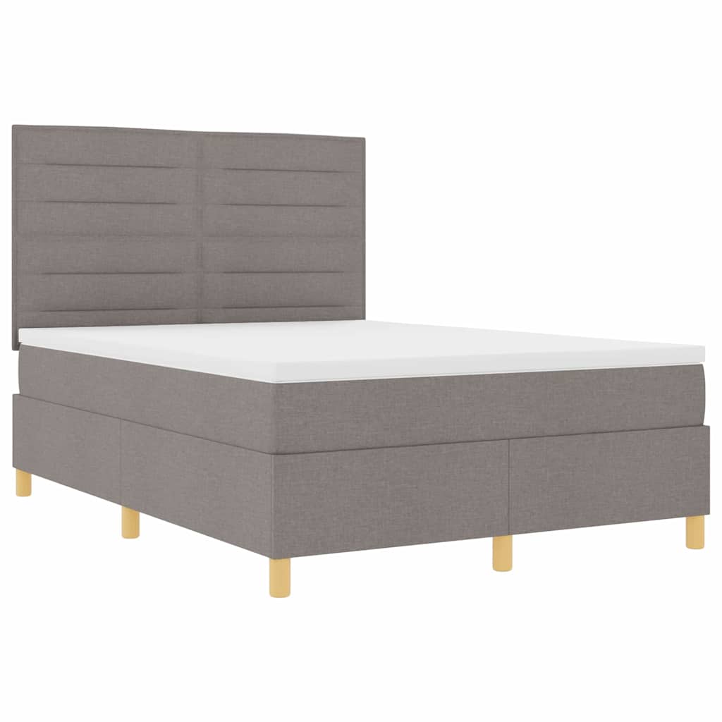 Boxspring bed with headboard Taupe 160 x 200 cm Fabric
