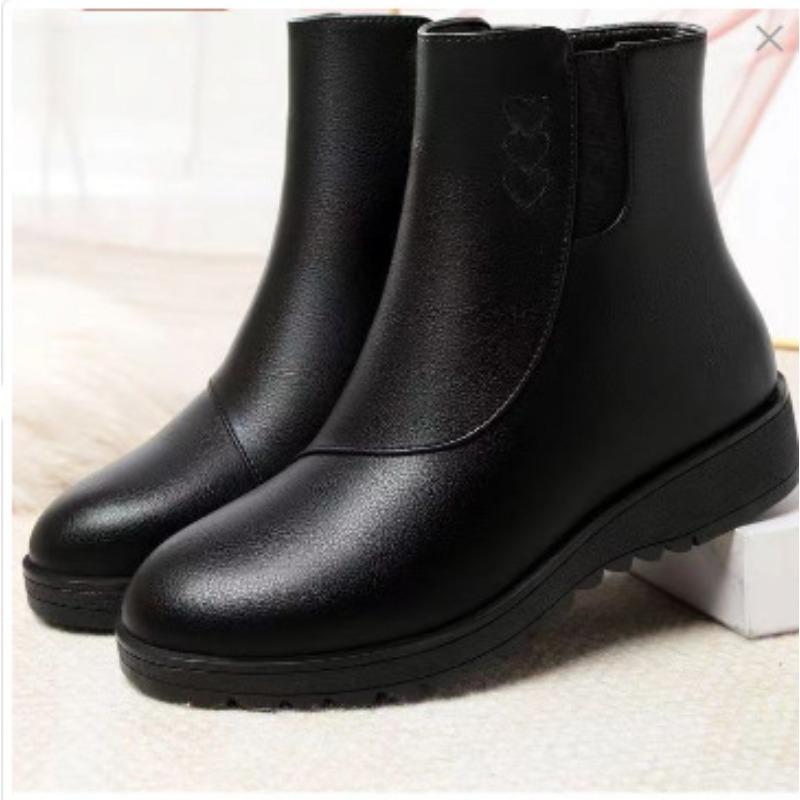 Winter new fashionable versatile short snow boots mother shoes thick-soled velvet thickened warm flat-soled short boots 35