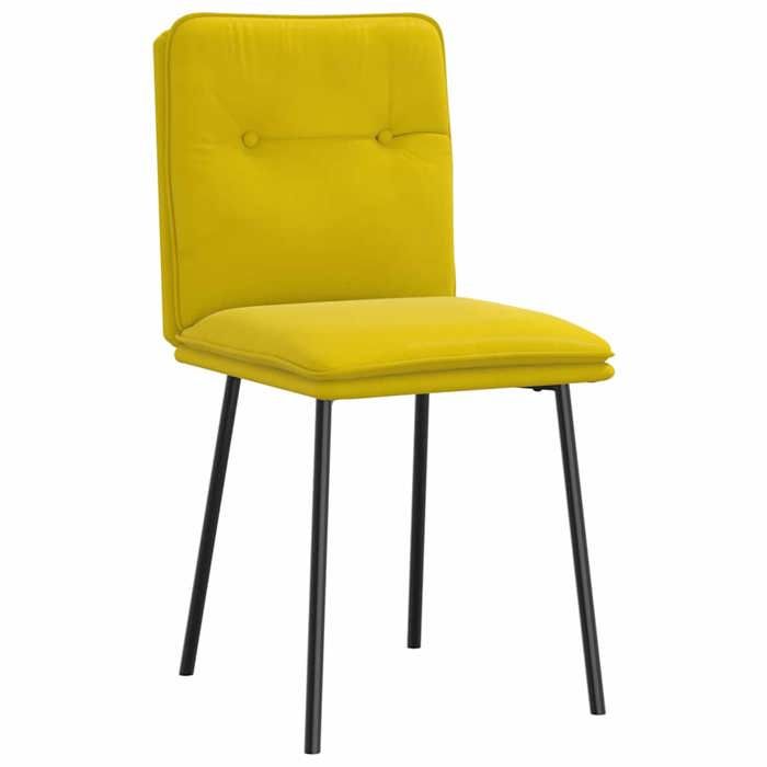 VidaXL Dining Chairs Set of 2 Yellow Velvet, Chair, Living Room Chair, Accent Chair, Kitchen Chair, Dining Room Seat 4101316