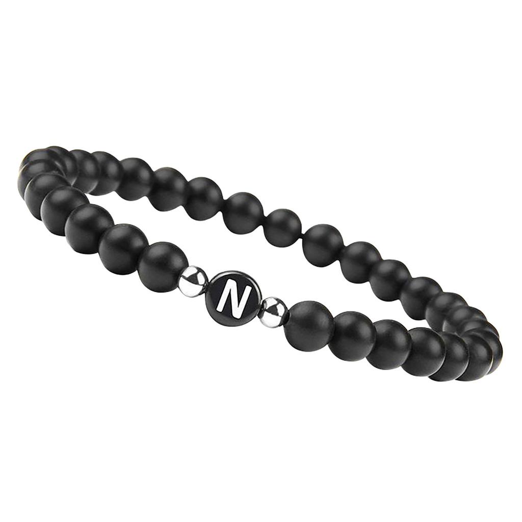 Letter Lovers Beaded Hand Rope Bracelet Natural Frosted Agate Letter Bracelet