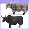 Simulated Animal Gray Brown Consumption Cow Model Ornament Set Desktop Ornament For Childrens Learning Supplies