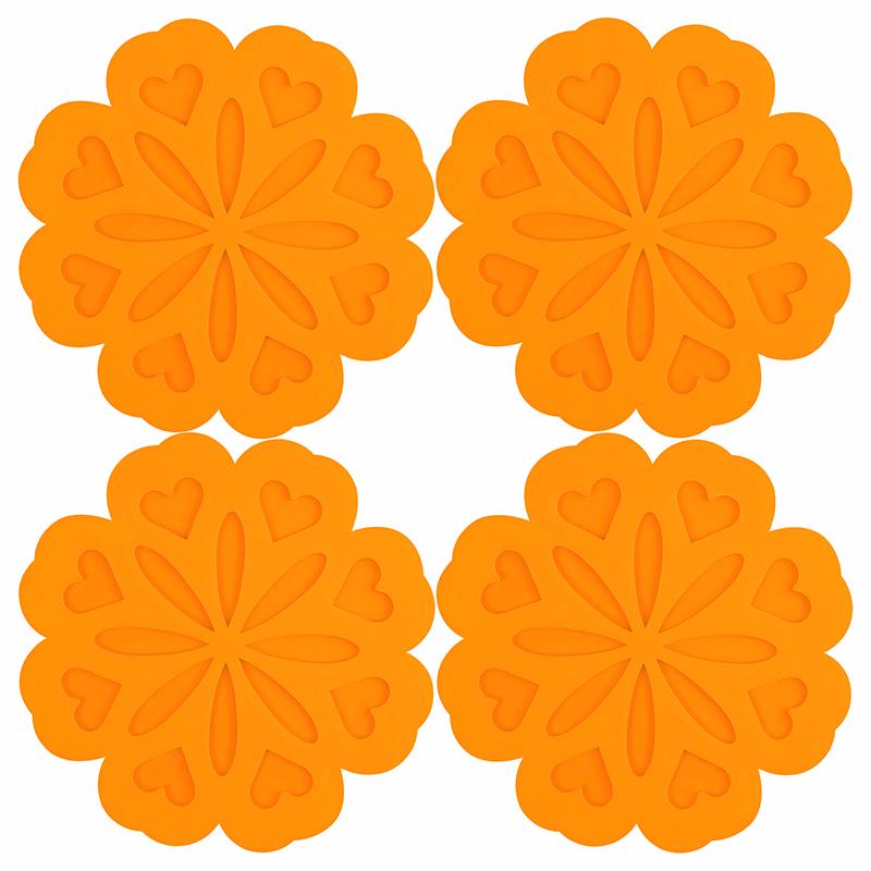 Silicone Bowl Plate Pads Non Slip Anti Scald Placemat Trivet Pot Holders Coaster Durable Desktop Protect Decorate Mats Set of 4