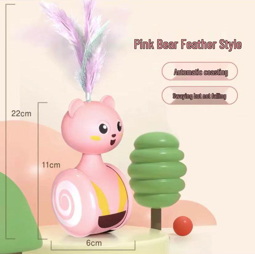 Interactive Cat Toy Set: Tumbler, Scratch Ball & Feather Teaser