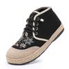 Autumn and winter old Beijing cloth shoes ethnic style embroidered shoes comfortable linen retro fashion high-top boots casual big head shoes