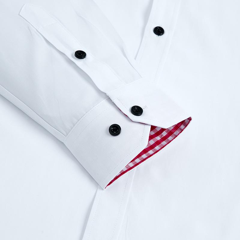 Weiß-Rosa-Blau-Langarmhemden für Herrenmode, reguläre Passform, koreanische Patchwork-Ärmelhemden, Anzüge, Business-Profi-Oberteile, Arbeitskleidung