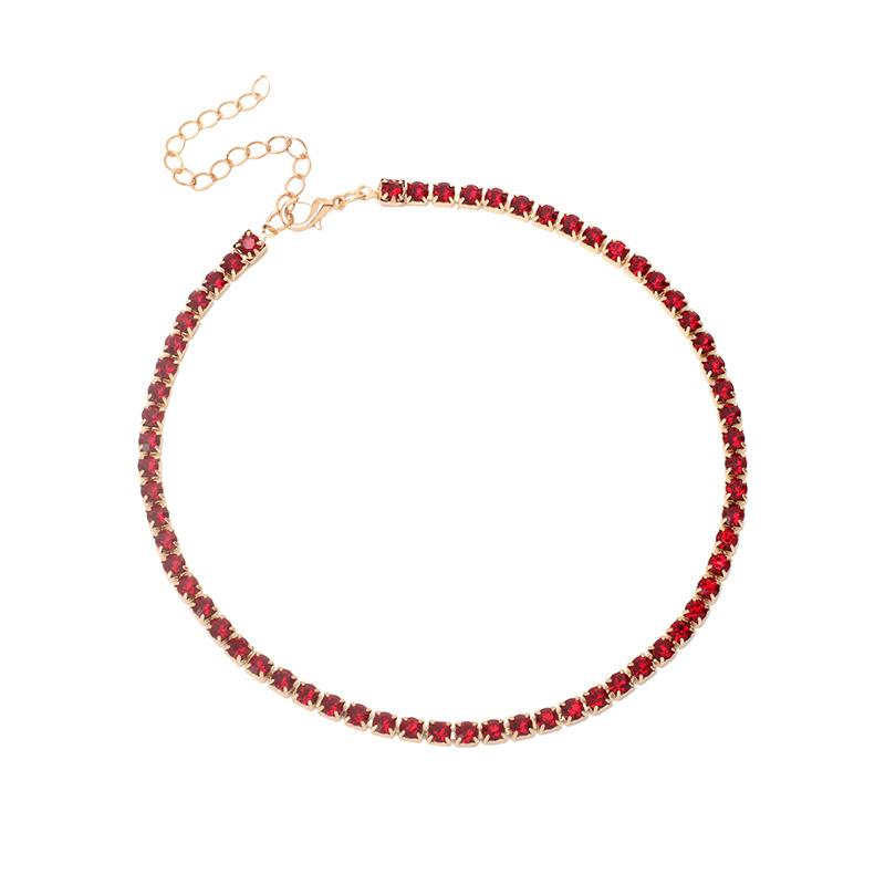 Ins Minimal Rhinestone Choker Necklace, Trendy Elegant Stackable Clavicle Chain for Women