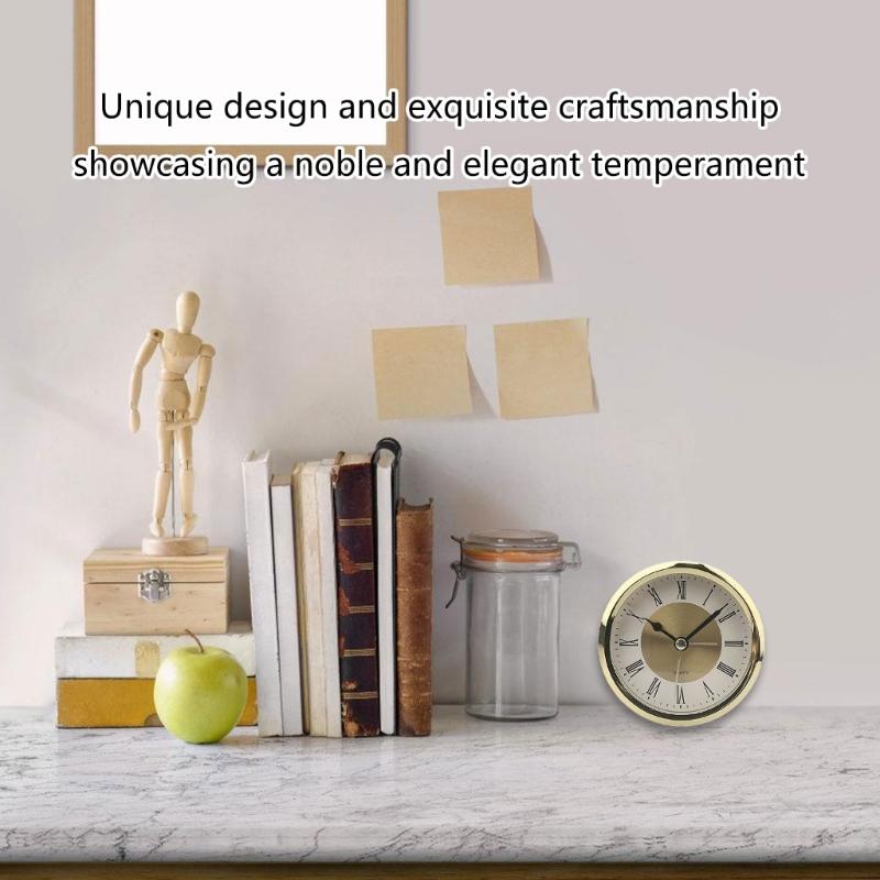 3.5inch (89mm) Clock Insert Roman Numeral Round Watch Insert Gold Clock Perfect for Decorating and Gifting Making