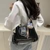 Fashion Solid Color Design Women Casual Tote Bag With Plush Pendant For Casual Outings